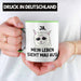 Dank Meme Tasse Katzen Besitzer Wortspiel Ja Mein Leben Sieht Mau Aus Traurige Katze Geschenkidee Grün Trendation