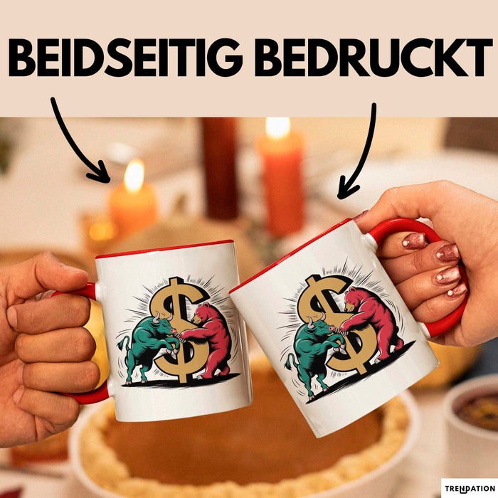 Börsenhändler Tasse Geschenkidee für Wall Street Fans Rot Trendation
