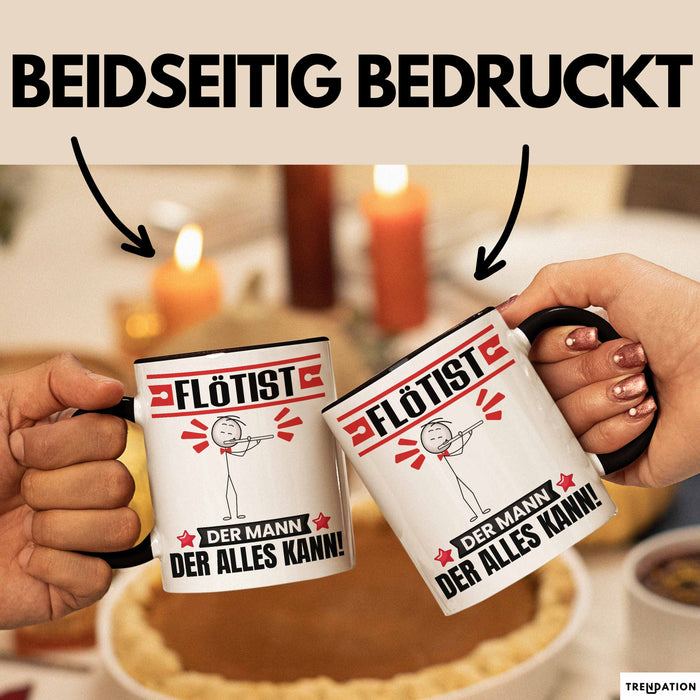 Flötist Tasse Geschenk für Flötist Der Mann Der Alles Kann Geschenkidee zum Geburtstag Schwarz Trendation