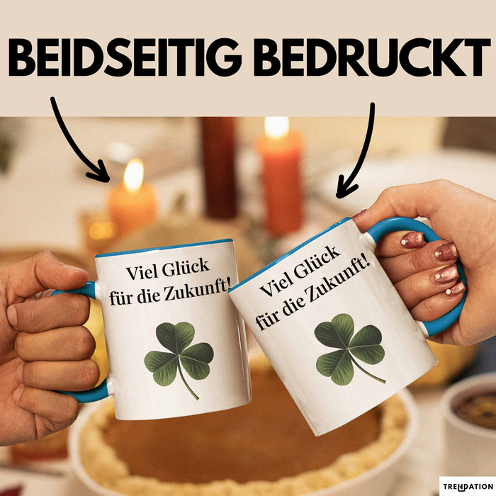 Büroarbeit Kollege Abschied Tasse Geschenk Lustige Geschenkidee Spruch Viel Glück Für Die Zukunft Blau Trendation