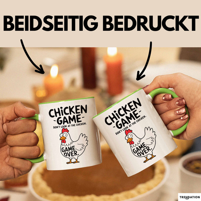 Sarkistisches Huhn Tasse Geschenk Lustige Geschenkidee Spruch Hühnerspiel Schau Nicht Auf Das Huhn Grün Trendation