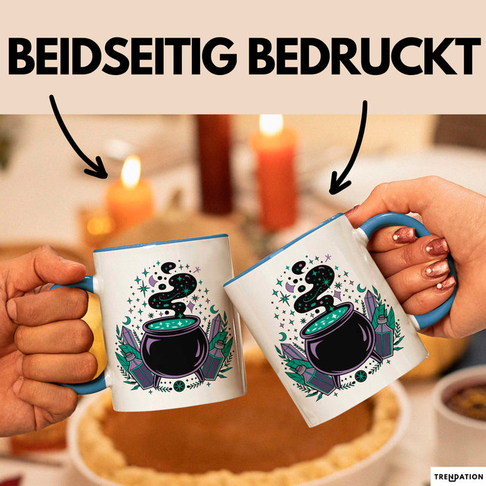 Hexerei Fan Tasse Geschenkidee für Zauberspruch Liebhaber Blau Trendation