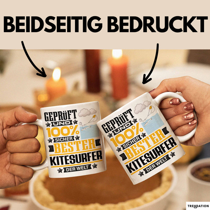 Kitesurfer Geschenk Lustiger Spruch für Kitesurfer Geschenkidee Bester Kitesurfer Der Welt Weiß Trendation