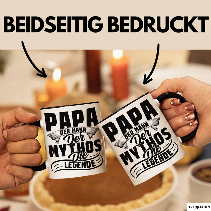 Papa Der Mann Der Mythos Die Legende Tasse Vatertag Spruch Bester Papa Geschenkidee Vater Schwarz Trendation