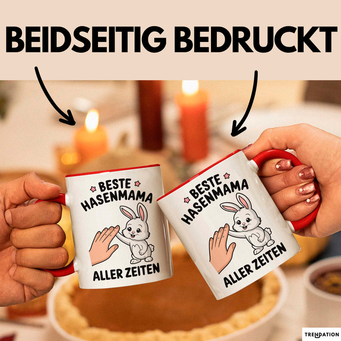 Kaninchen Hase Tierliebhaber Tasse Geschenk Lustige Geschenkidee Spruch Beste Hasenmama Aller Zeiten Rot Trendation