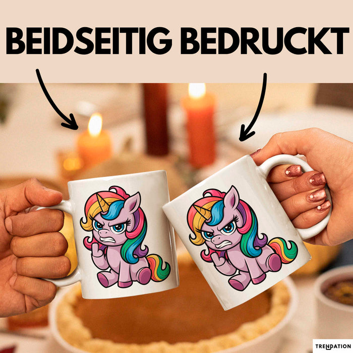 Sarkastisches Einhorn Tasse Geschenk Lustige Geschenkidee Weiß Trendation