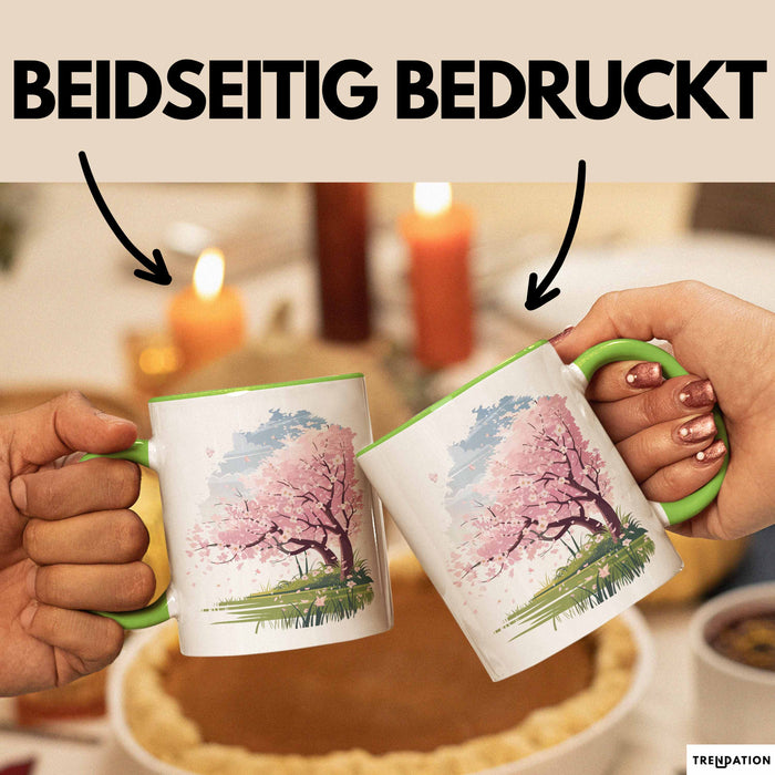 Frühlingszeit Tasse Geschenkidee für Naturliebhaber Grün Trendation