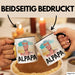 Vater Papa Tasse Gschenk Alpaka Llama Alpapa Geschenkidee Spruch für Vater zum Vatertag Schwarz Trendation