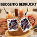 Pizzaesser Tasse Geschenk Katze isst Pizza im Weltall Lustig Rot Trendation