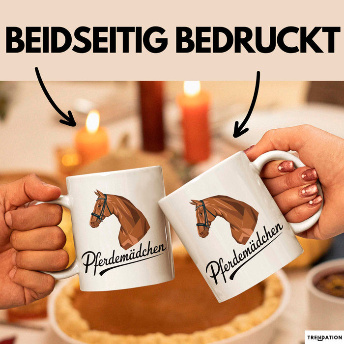 Pferde Tierliebhaber Tasse Geschenk Lustige Geschenkidee Spruch Pferdemädchen Weiß Trendation