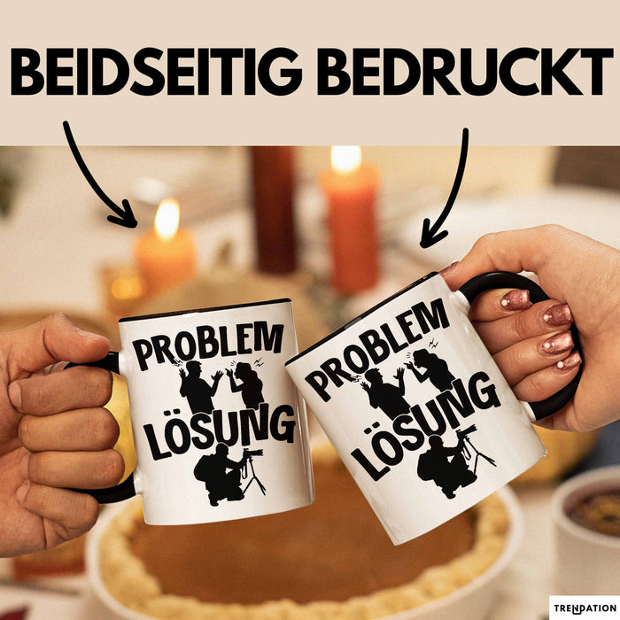 Fotograf Tasse Geschenk für Fotograf Männer Geschenkidee Problem und Lösung Fotografieren Schwarz Trendation