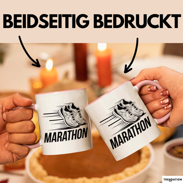 Marathonläufer Tasse Geschenkidee für Laufexperten Rosa Trendation