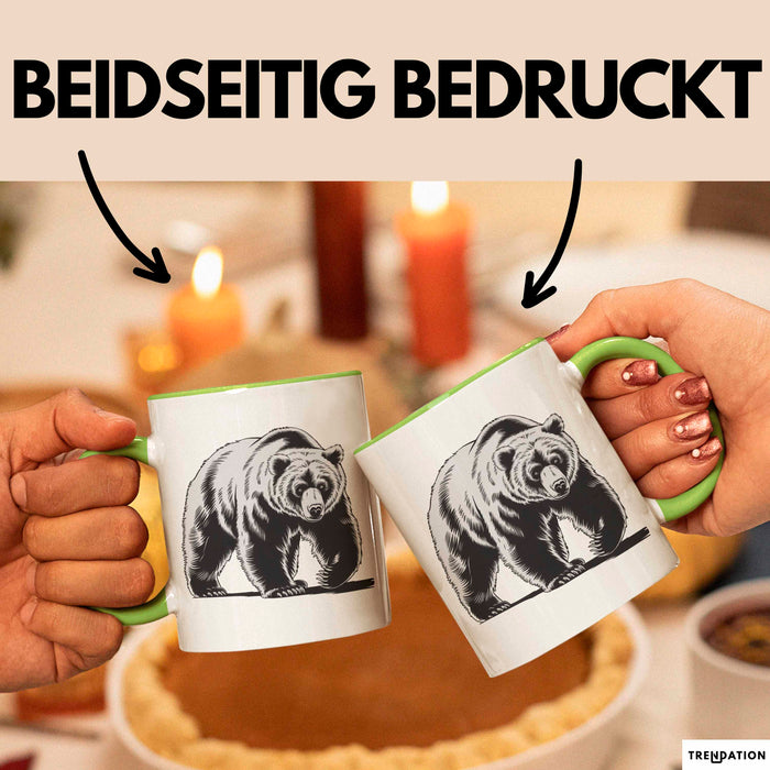 Bär Tierliebhaber Tasse Geschenk Lustige Geschenkidee Spruch Grün Trendation