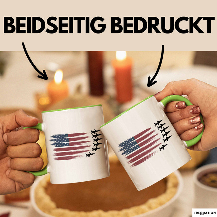 Luftwaffensoldat Pilot USA Flagge Tasse Geschenk Lustige Geschenkidee Spruch Grün Trendation