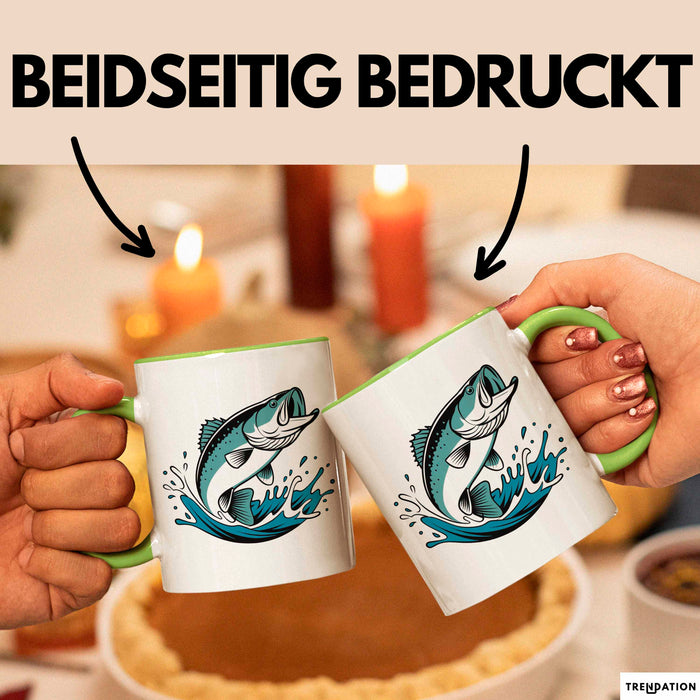 Angler Tasse Geschenkidee Angelbegeisterter Lustiger Spruch Geschenkidee Lustig Grün Trendation