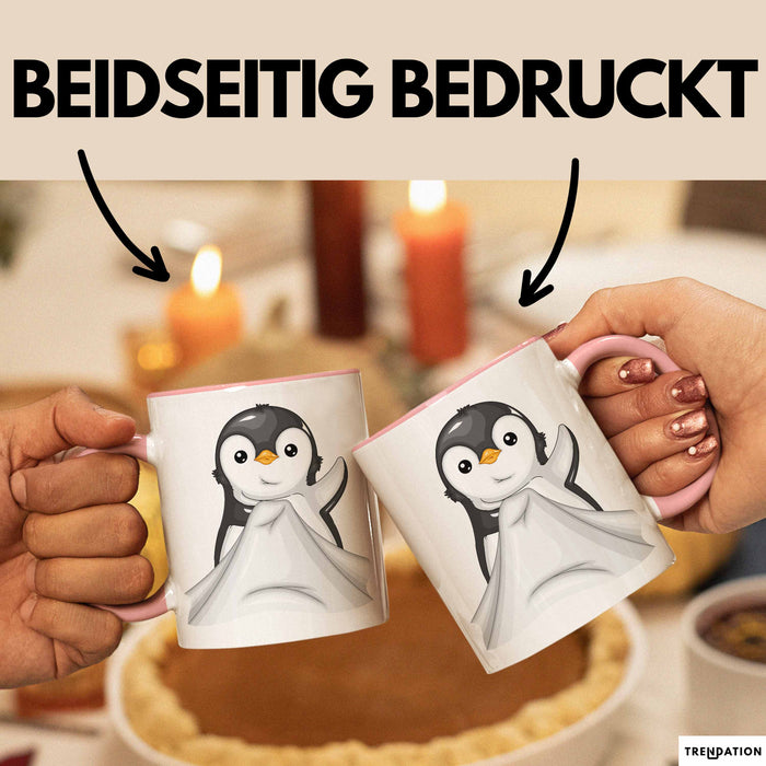 Lustige Tasse Geschenk Klein Pinguin Süßer Becher Spruch Rosa Trendation