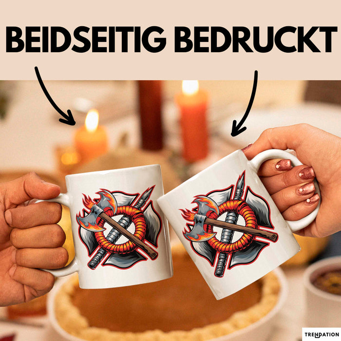 Feuerwehrmann Tasse Geschenkidee Held der Feuerwehr Geschenkidee Lustig Weiß Trendation