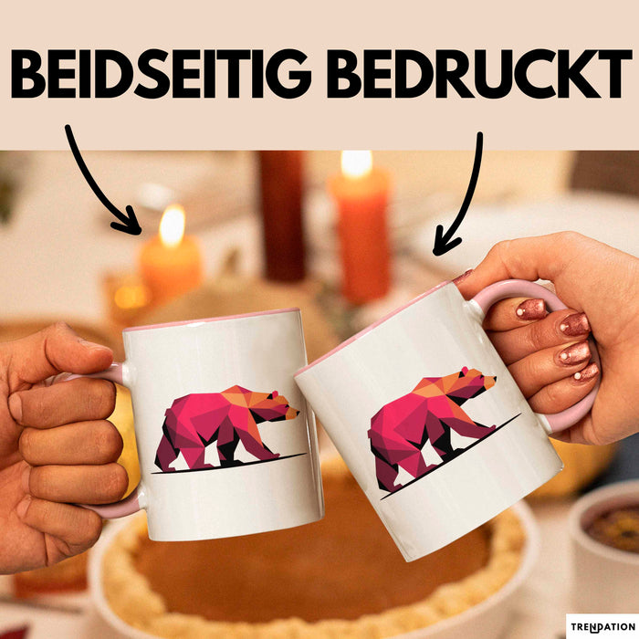 Bär Tierliebhaber Tasse Geschenk Lustige Geschenkidee Spruch Rosa Trendation