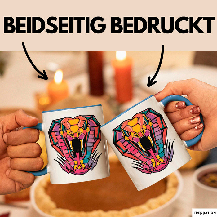 Reptil Schlange Tier Tasse Geschenk Lustige Geschenkidee Spruch Blau Trendation