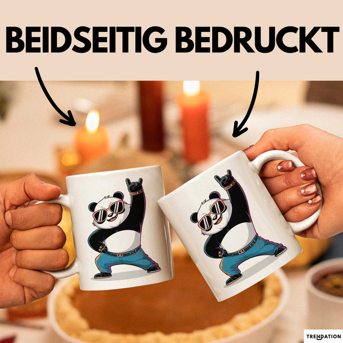 Panda Musiker Tasse Geschenk Lustige Geschenkidee Spruch Weiß Trendation
