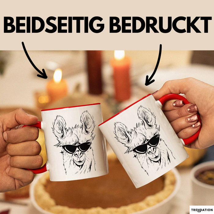 Llama Alpaka Tasse Geschenk Lama Geschenkidee für Lama-Fans Rot Trendation