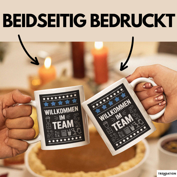 Office Arbeitskollege Tasse Geschenk Lustige Geschenkidee Spruch Willkommen Im Team Weiß Trendation