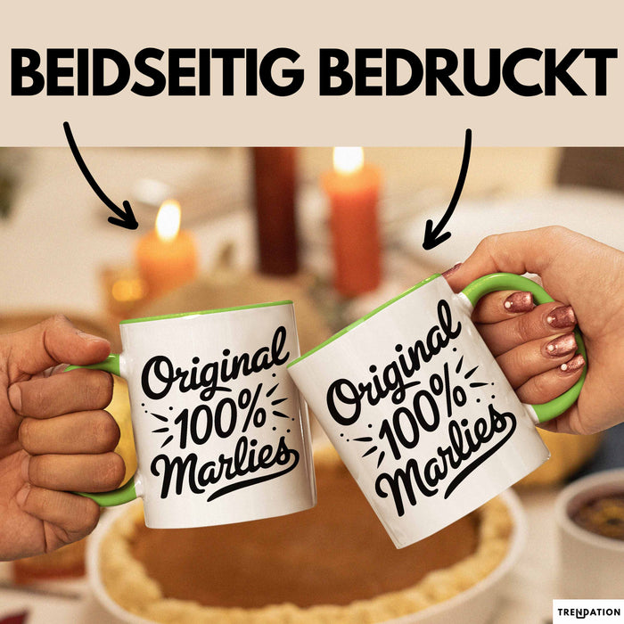 Marlies Tasse Geschenk Original 100% Marlies Geschenkidee Geburtstag Grün Trendation