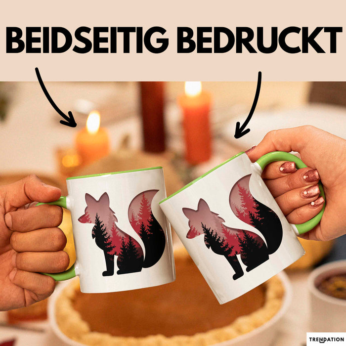 Fuchs Tierliebhaber Tasse Geschenk Lustige Geschenkidee Spruch Grün Trendation