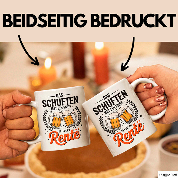 Rentner Pensionär Sarkasmus Tasse Geschenk Lustige Geschenkidee Spruch Das Schuften Hat Ein Ende Es Lebe Die Rente Weiß Trendation