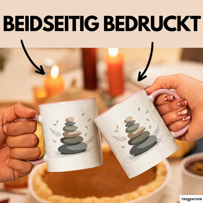 Meditationsfan Tasse Geschenkidee für Achtsamkeitssuchende Rosa Trendation