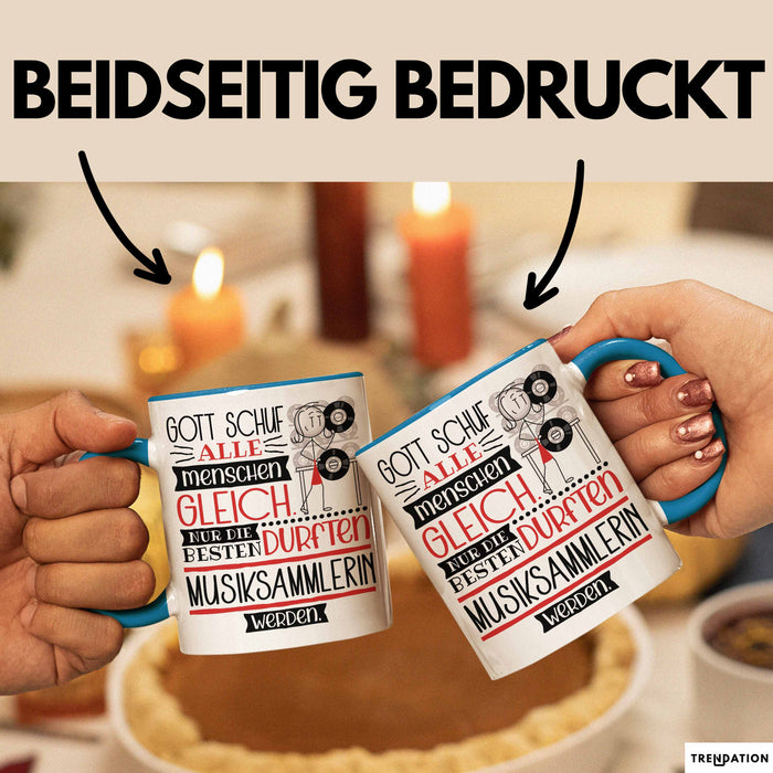 Musiksammlerin Geschenk Becher Tasse Gott Schuf Alle Menschen Gleich Nur Die Besten Durfeten Musiksammlerin Werden Geschenkidee Lustig Blau Trendation