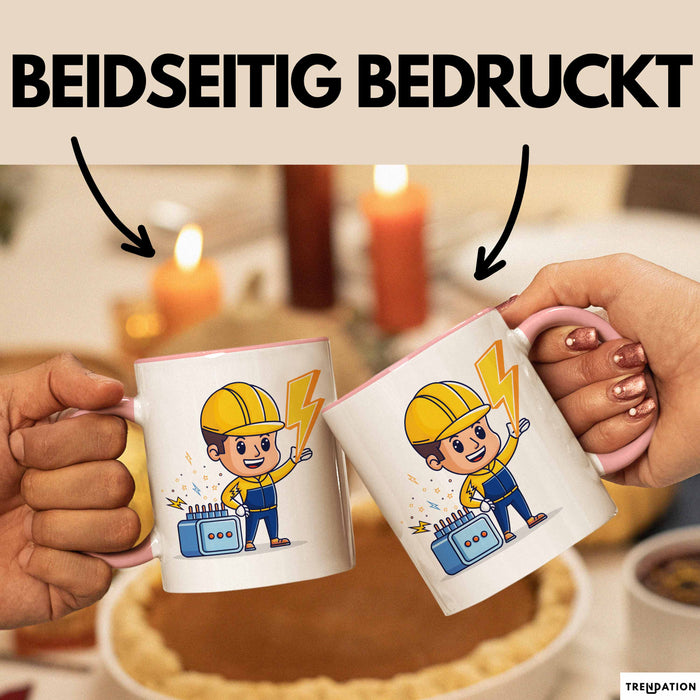 Elektriker Tasse Geschenk Lustige Geschenkidee Spruch Für Elektro Profis Rosa Trendation