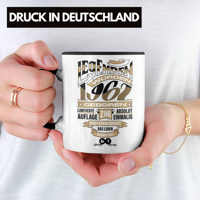 TRENDATION 60. Geburtstag Tasse Frau Mann Geschenk 60er Geschenkidee 60 Mutter Vater Schwarz Trendation