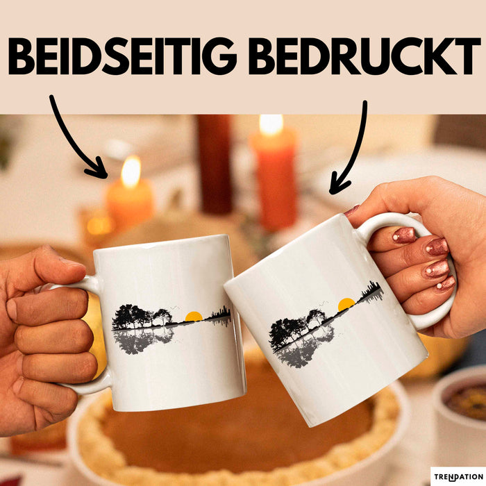 Gitarre Musikliebhaber Musiker Gitarrist Tasse Geschenk Lustige Geschenkidee Spruch Weiß Trendation
