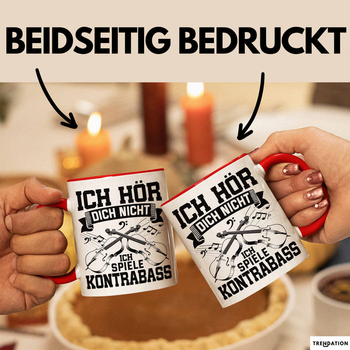 Kontrabass Tasse Geschenk Musiker Cellospieler Violoncello Musiklehrer Rot Trendation