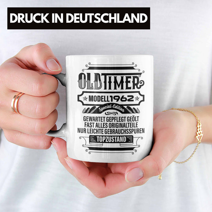 TRENDATION 60. Geburtstag Tasse Frau Mann Geschenk 60er Geschenkidee 60 Mutter Vater Weiß Trendation