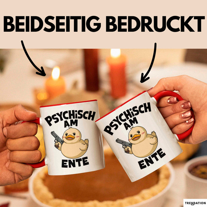 Sarkasmus Sarkastisch Tasse Geschenk Lustige Geschenkidee Spruch Psychisch Am Ente Rot Trendation