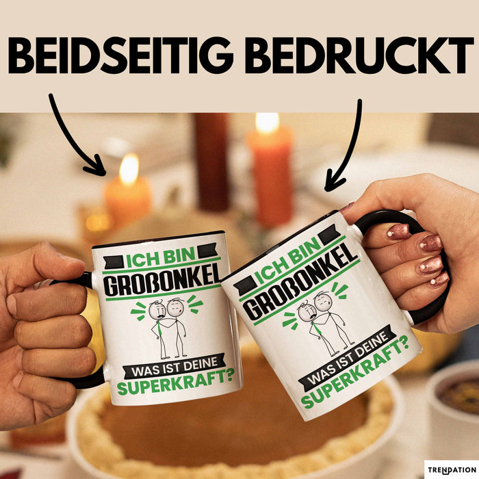 Großonkel Tasse Geschenk für Großonkel Geburtstag Lustiger Spruch Kaffee-Becher Was Ist Deine Superkraft Schwarz Trendation