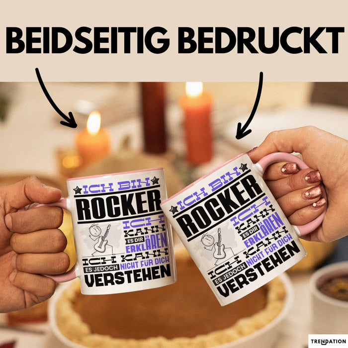Rocker Geschenk Kaffee-Tasse Geschenkidee für Rocker Ich Bin Rocker Ich Kann Es Dir Erklären Jedoch Nicht Für Dich Verstehen Spruch Lustig Rosa Trendation
