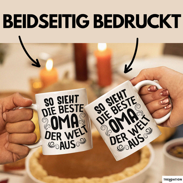Oma Tasse Geschenk So Sieht Die Beste Oma Der Welt Aus Muttertag Weiß Trendation