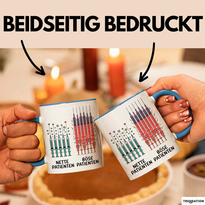 Pflegekraft Arzt Tasse Geschenkidee Nervige Patienten Blau Trendation