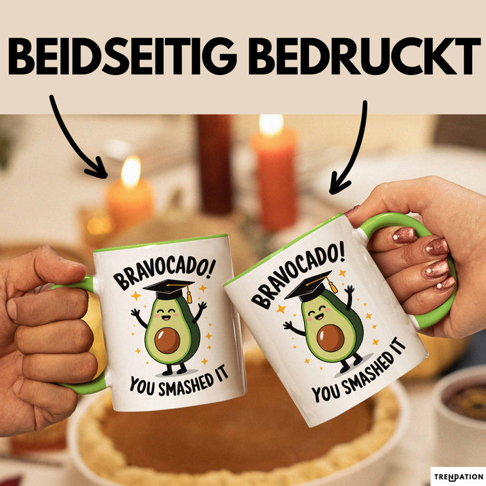 Schüler Abschluss Avocados Tasse Geschenk Lustige Geschenkidee Spruch Bravocado Grün Trendation