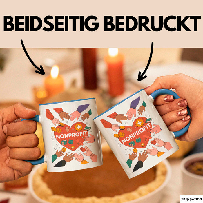 Nonprofit Mitarbeiter Tasse Geschenk Lustige Geschenkidee Spruch Für Gemeinschafts Helfer Blau Trendation