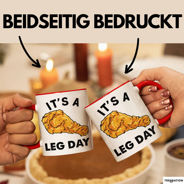 Its A Leg Day Gym Tasse Geschenk Chicken Wing Beine Trainieren Gym Becher Rot Trendation