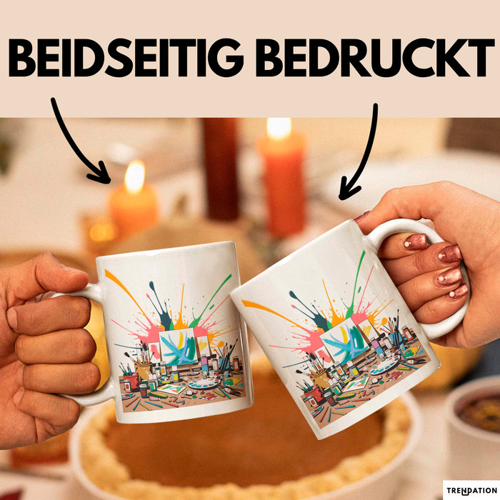 Kunststudent Tasse Geschenk Lustige Geschenkidee Spruch Für Kreative Seelen Weiß Trendation