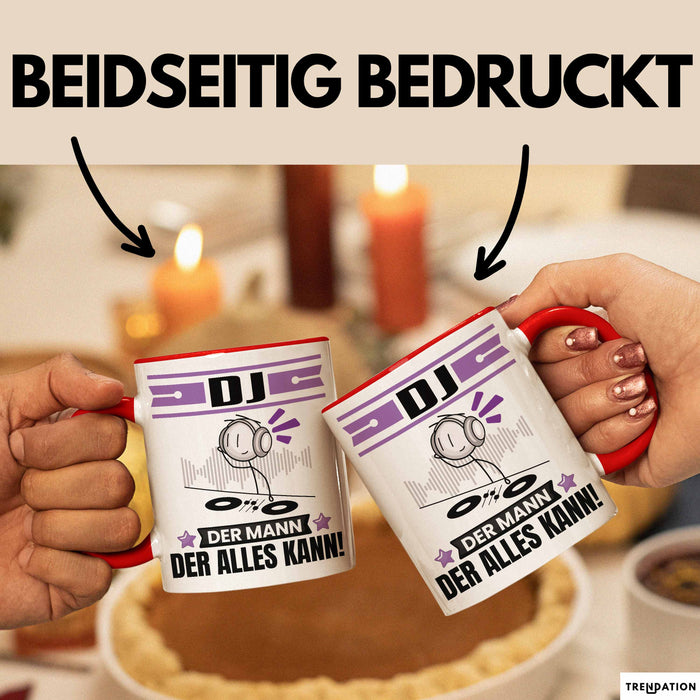 DJ Tasse Geschenk für DJ Der Mann Der Alles Kann Geschenkidee zum Geburtstag Rot Trendation