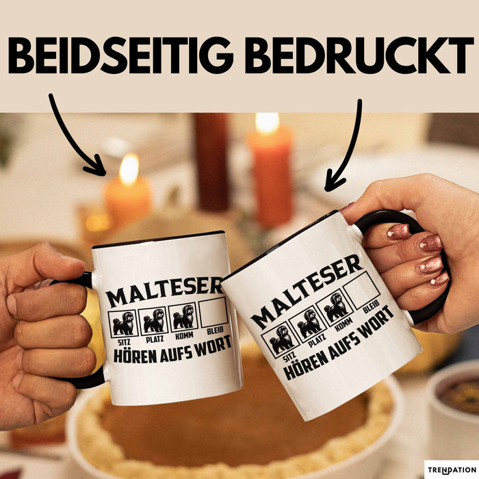 Malteser Hören Aufs Wort Tasse Geschenk Malteser Besitzer Mama Becher Trendation
