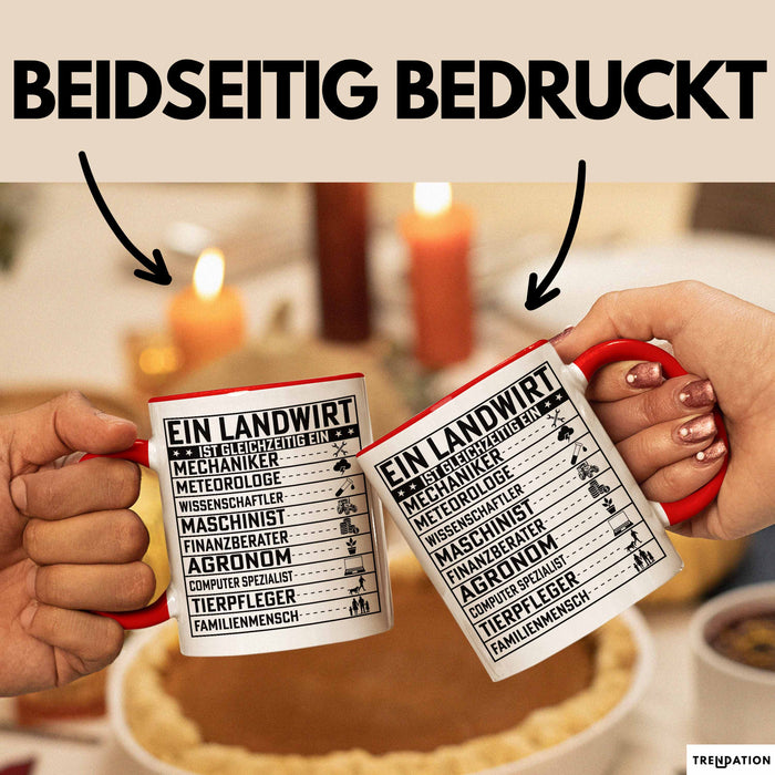 Landwirt Geschenk Tasse Lustiger Spruch Geschenkidee Ein Landwirt Ist Gleichzeitig Ein Rot Trendation