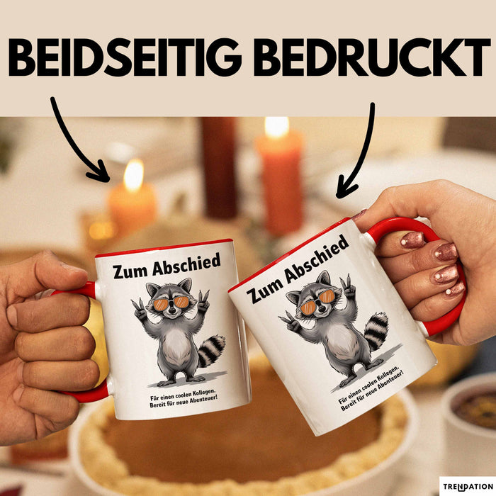 Büroarbeit Kollege Abschied Tasse Geschenk Lustige Geschenkidee Spruch Zum Abschied Für Einen Coolen Kollegen Rot Trendation