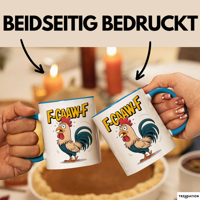 Hahn Tasse Geschenk F-Caaw-F Lustige Geschenkidee Vogel Bauernhof
